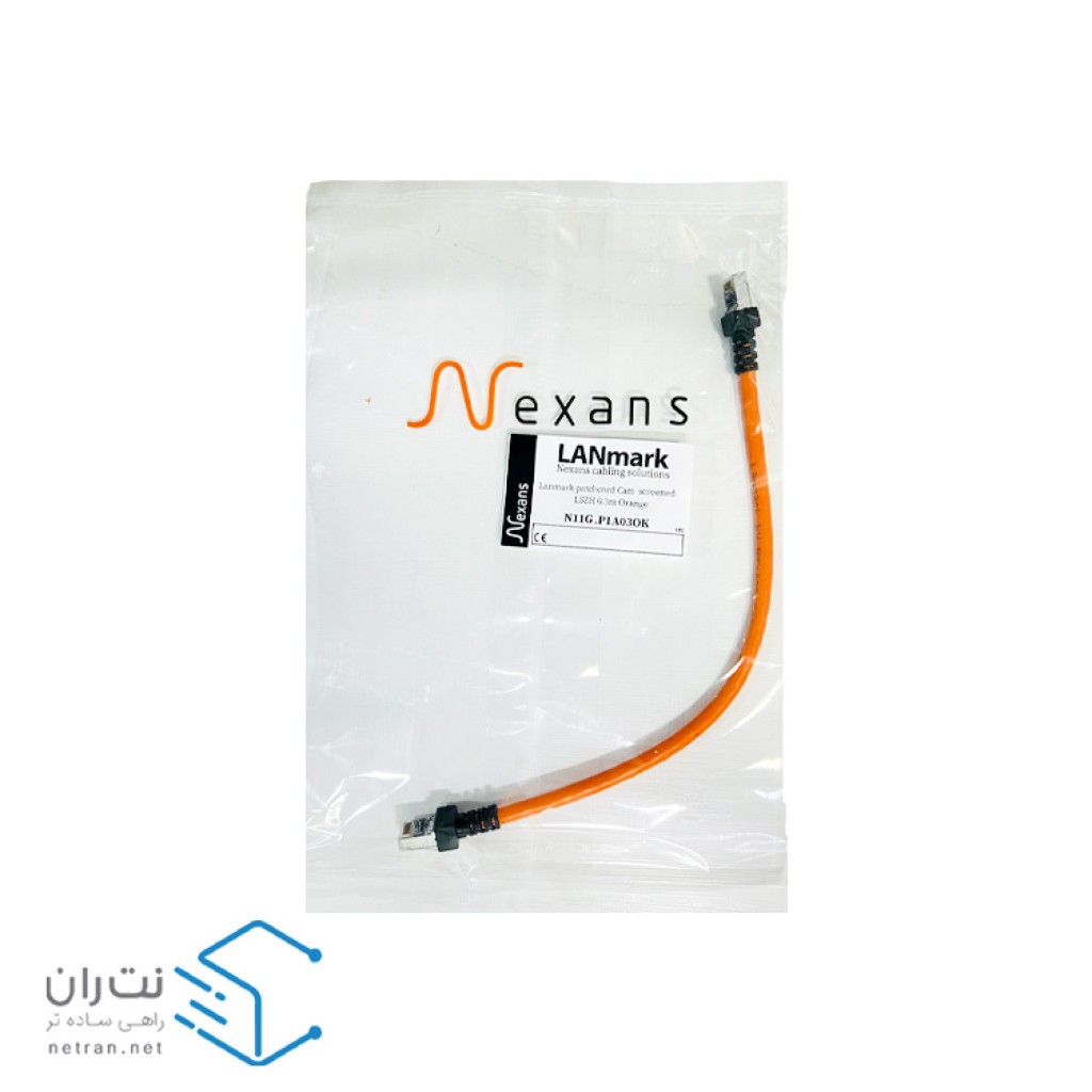 پچ کورد نگزنس (کابل لن) Cat6a SFTP روکش PVC نارنجی 30 سانتی متری (0.3m)