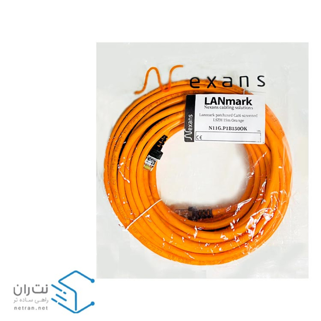 پچ کورد نگزنس (کابل لن) Cat6 UTP روکش LSZH نارنجی 15 متری