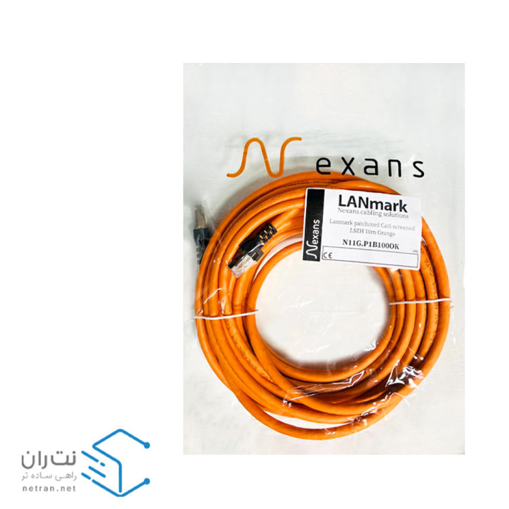 پچ کورد نگزنس (کابل لن) Cat6a SFTP روکش PVC نارنجی 10 متری
