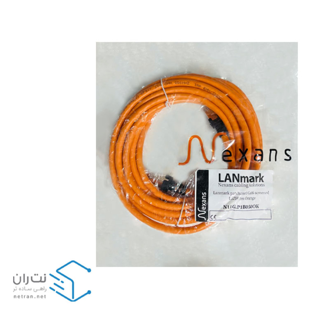 پچ کورد نگزنس (کابل لن) Cat6a SFTP روکش PVC نارنجی 5 متری
