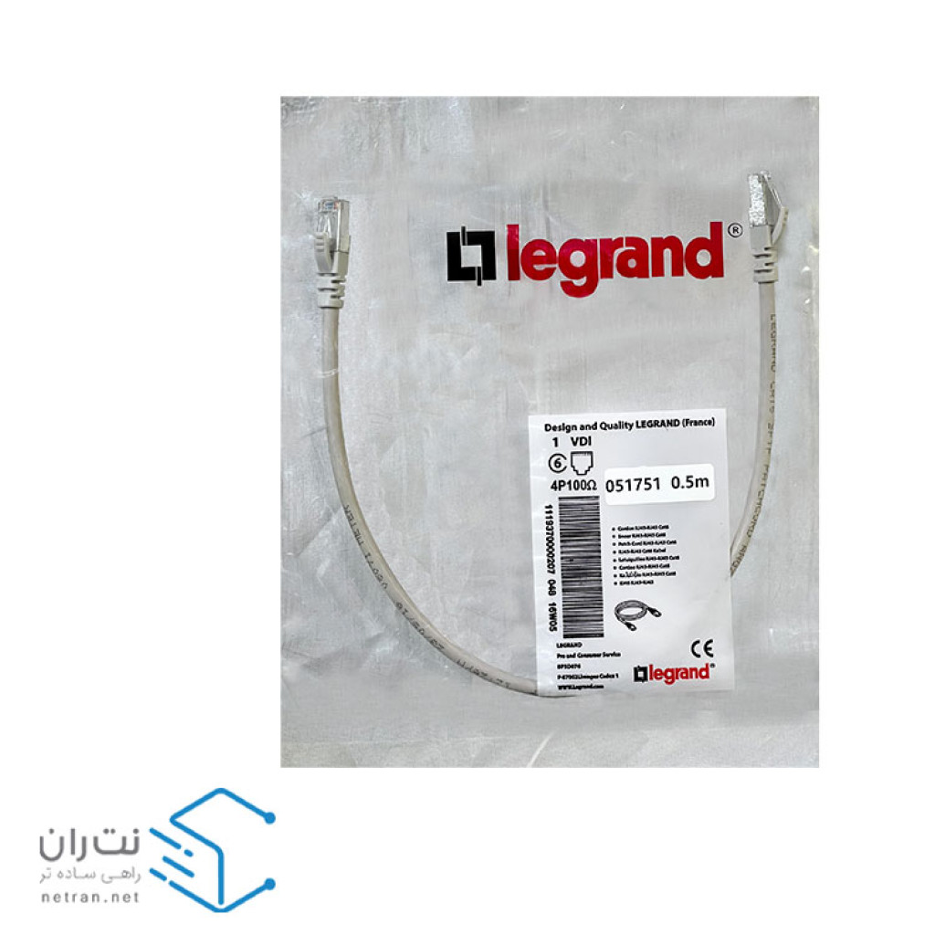 پچ کورد لگراند (کابل لن) Cat6 SFTP روکش PVC طوسی 50 سانتی متری (0.5m)