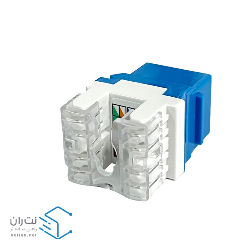 کیستون شبکه Cat6 UTP آبی ۱۸۰ درجه ونتولینک