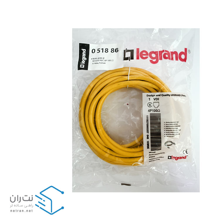 خرید پچ کورد لگراند (کابل لن) Cat6 SFTP روکش PVC زرد 10 متری