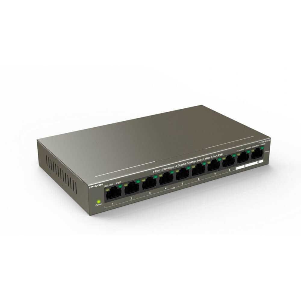 قیمت و خرید سوییچ شبکه 8 پورت آی پی کام مدل F1110P-8-102W | نت ران