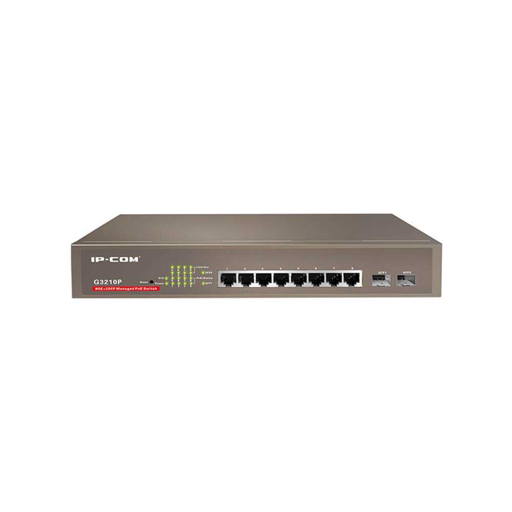 قیمت و خرید سوییچ شبکه 8 پورت آی پی کام مدل G3210P | نت ران