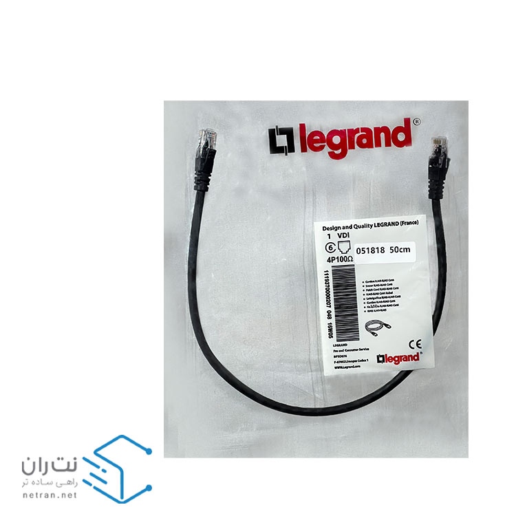 پچ کورد لگراند (کابل لن) Cat6 UTP روکش PVC مشکی 50 سانتی متری (0.5m)-2