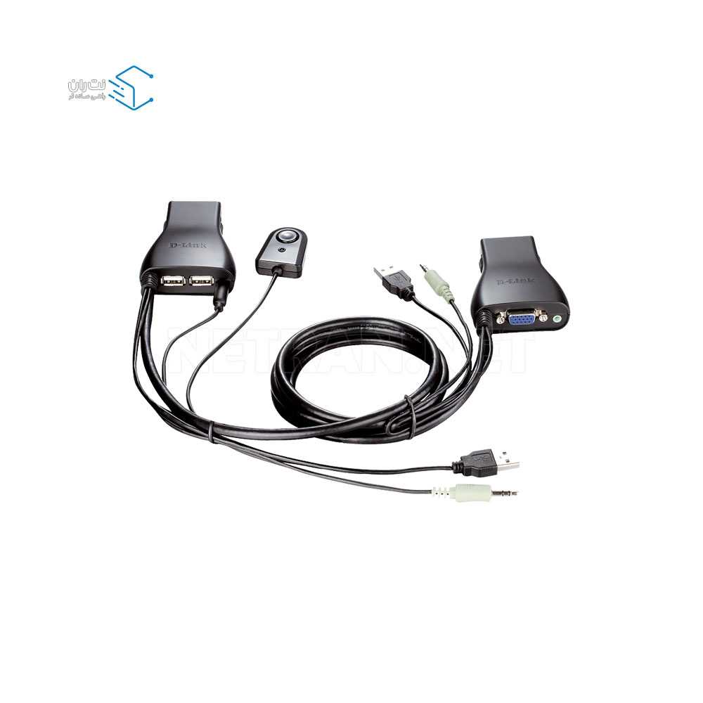 قیمت و خرید سوییچ شبکه 2 پورت دی لینک مدل KVM-222 | نت ران