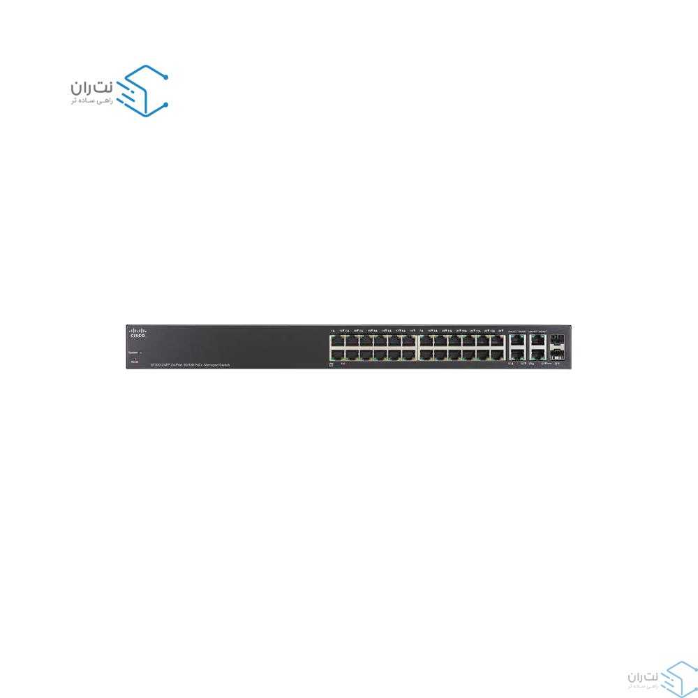 قیمت و خرید سوییچ 24 پورت سیسکو مدل SF300-24PP | نت ران