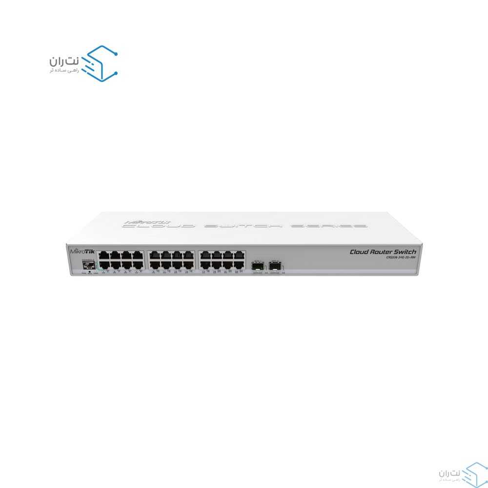 قیمت و خرید سوییچ شبکه 24 پورت میکروتیک مدل CRS326-24G-2S+RM | نت ران