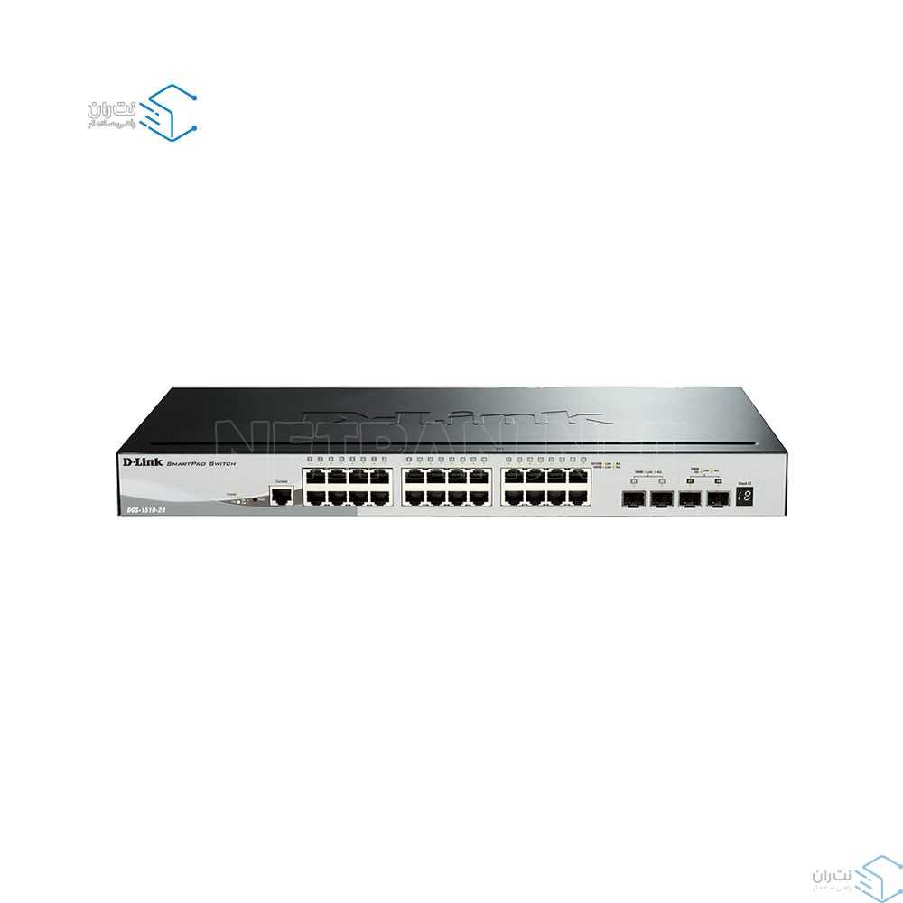 قیمت و خرید سوییچ شبکه 28 پورت SFP دی لینک مدل DGS-1510-28 | نت ران