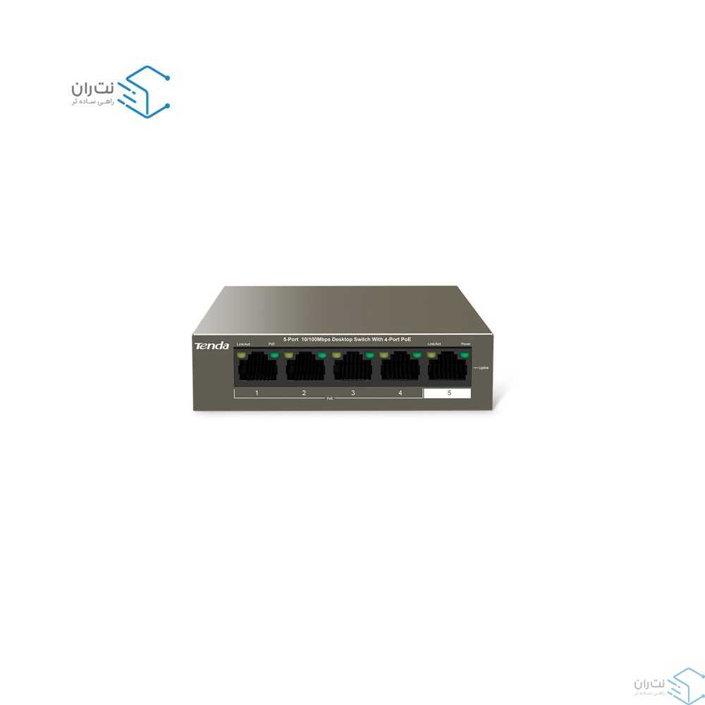قیمت و خرید سوییچ شبکه 5 پورت PoE تندا مدل TEF1105P-4-63w | نت ران