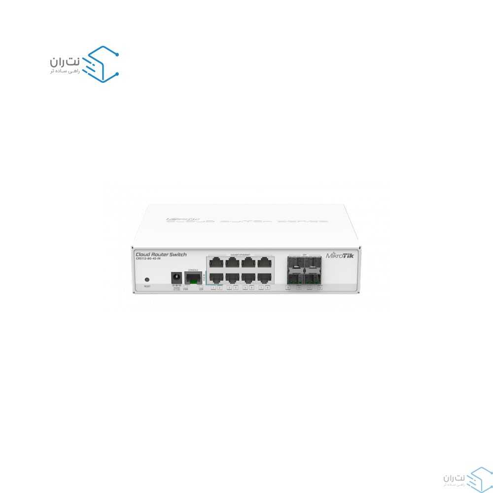 قیمت و خرید سوییچ شبکه 8 پورت میکروتیک مدل CRS112-8G-4S-IN | نت ران