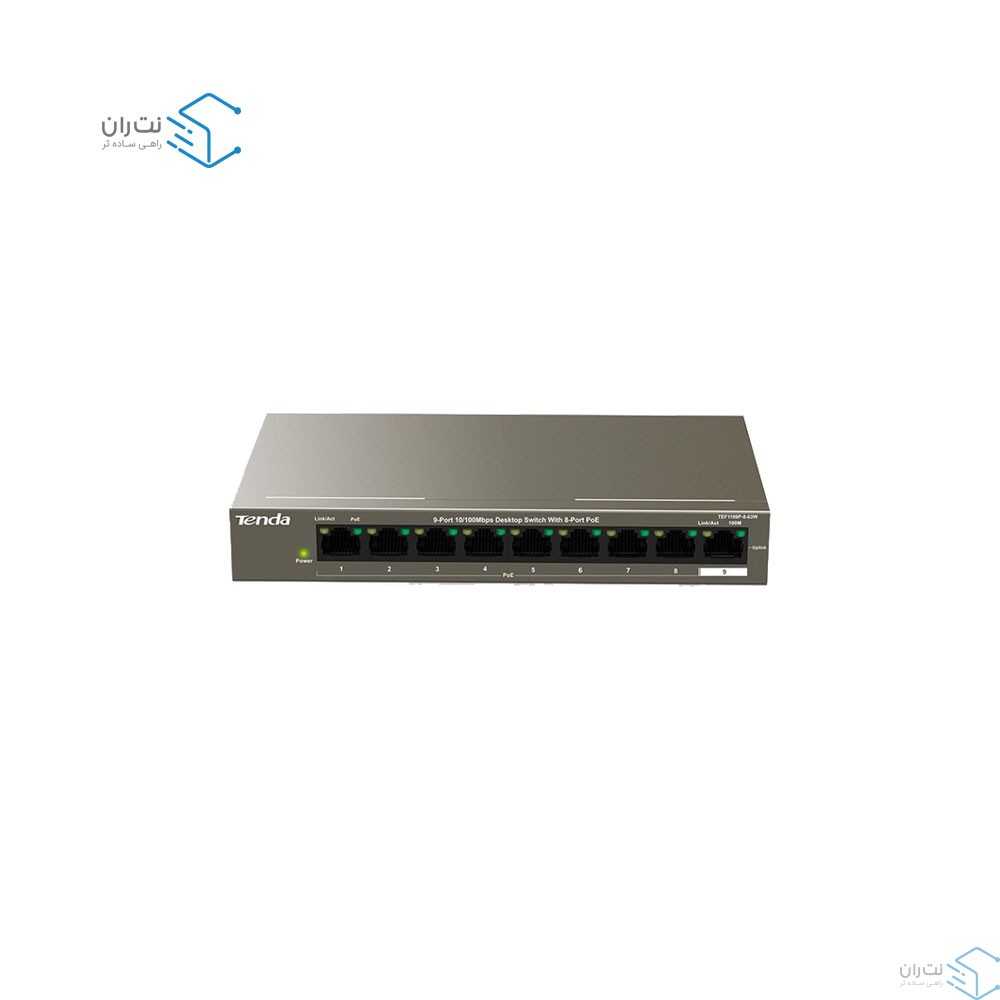 قیمت و خرید سوییچ شبکه 9 پورت POE تندا مدل TEF1109P-8-63W | نت ران