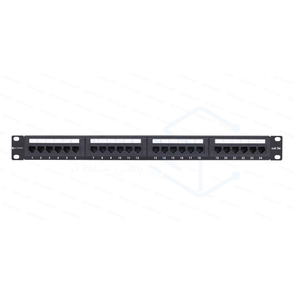 قیمت و خرید پچ پنل شبکه امپ 24 پورت Cat5e UTP | نت‌ ران