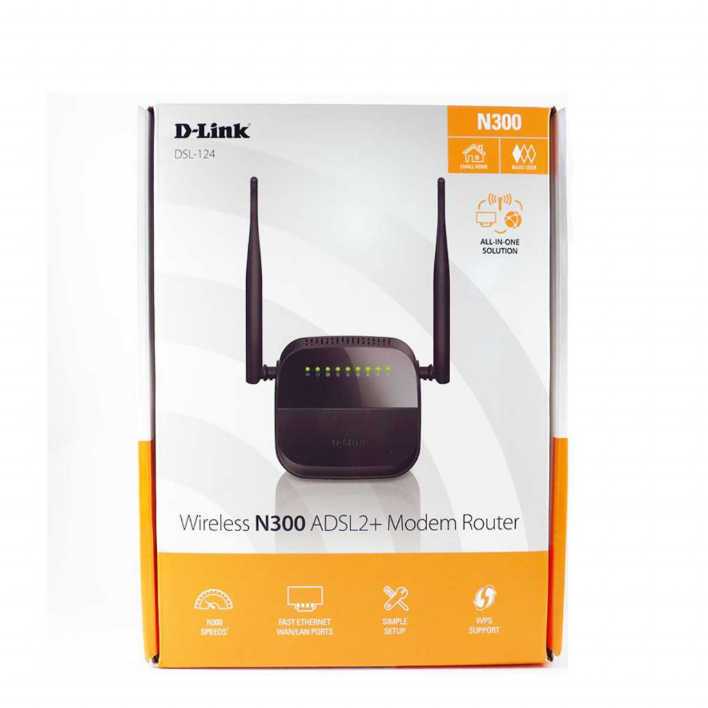 مودم روتر بی‌سیم +ADSL 2 دی لینک مدل DSL-124