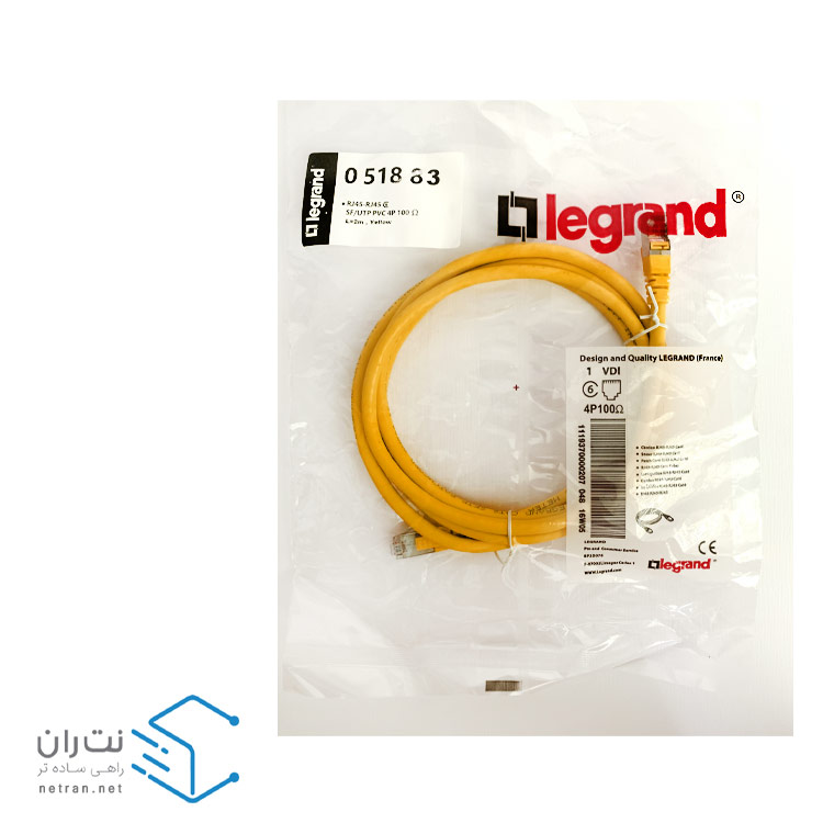 پچ کورد لگراند (کابل لن) Cat6 SFTP روکش PVC زرد 2 متری-2