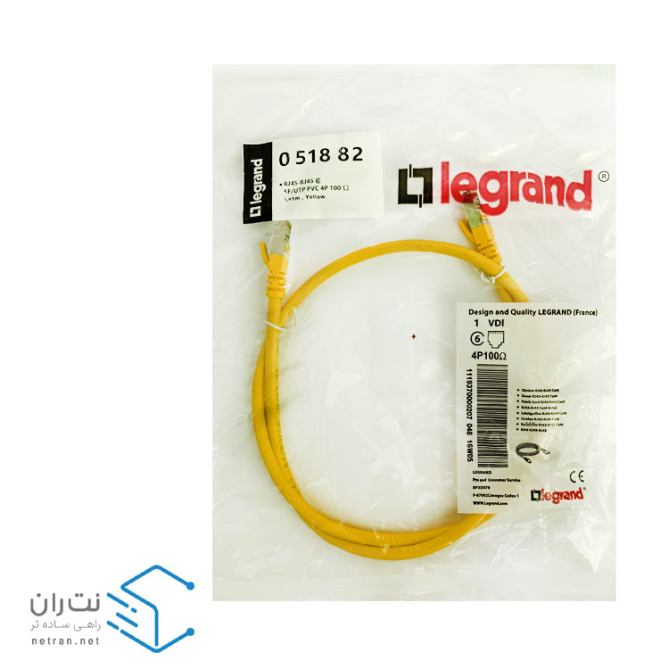خرید پچ کورد لگراند (کابل لن) Cat6 SFTP روکش PVC زرد 1 متری