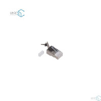 خرید سوکت شبکه امپ Cat7 SFTP شانه دار نقره ای | نت ران