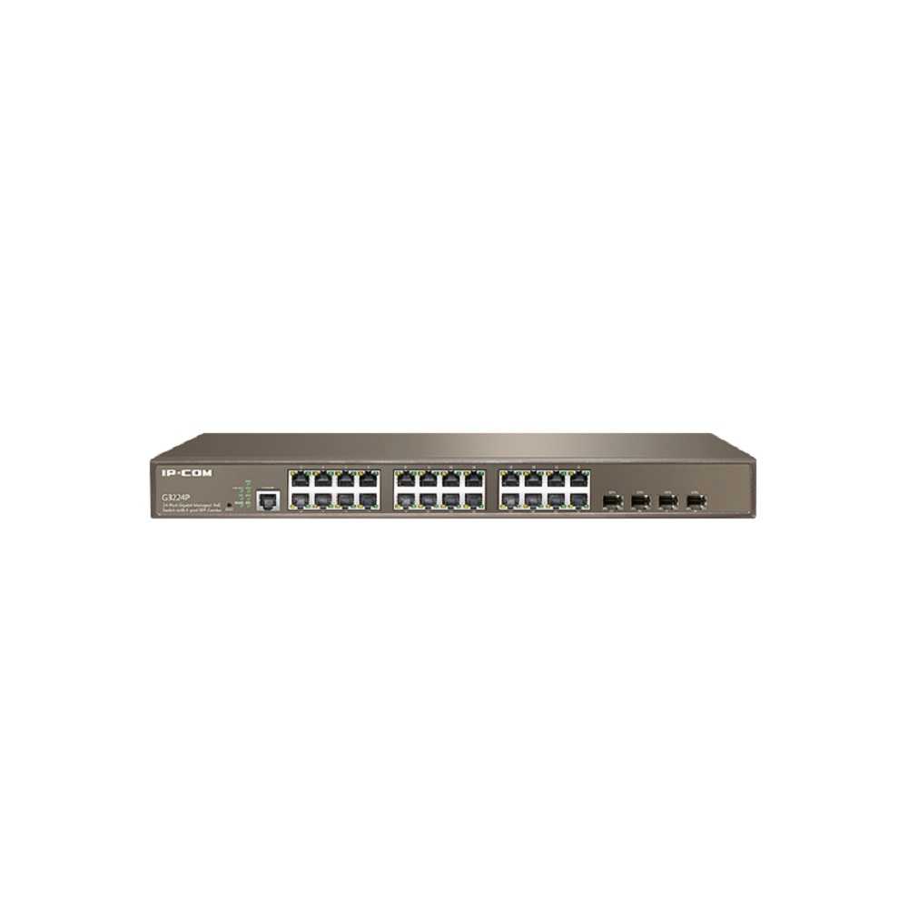 قیمت و خرید سوییچ شبکه 24 پورت آی پی کام مدل G3224P | نت ران