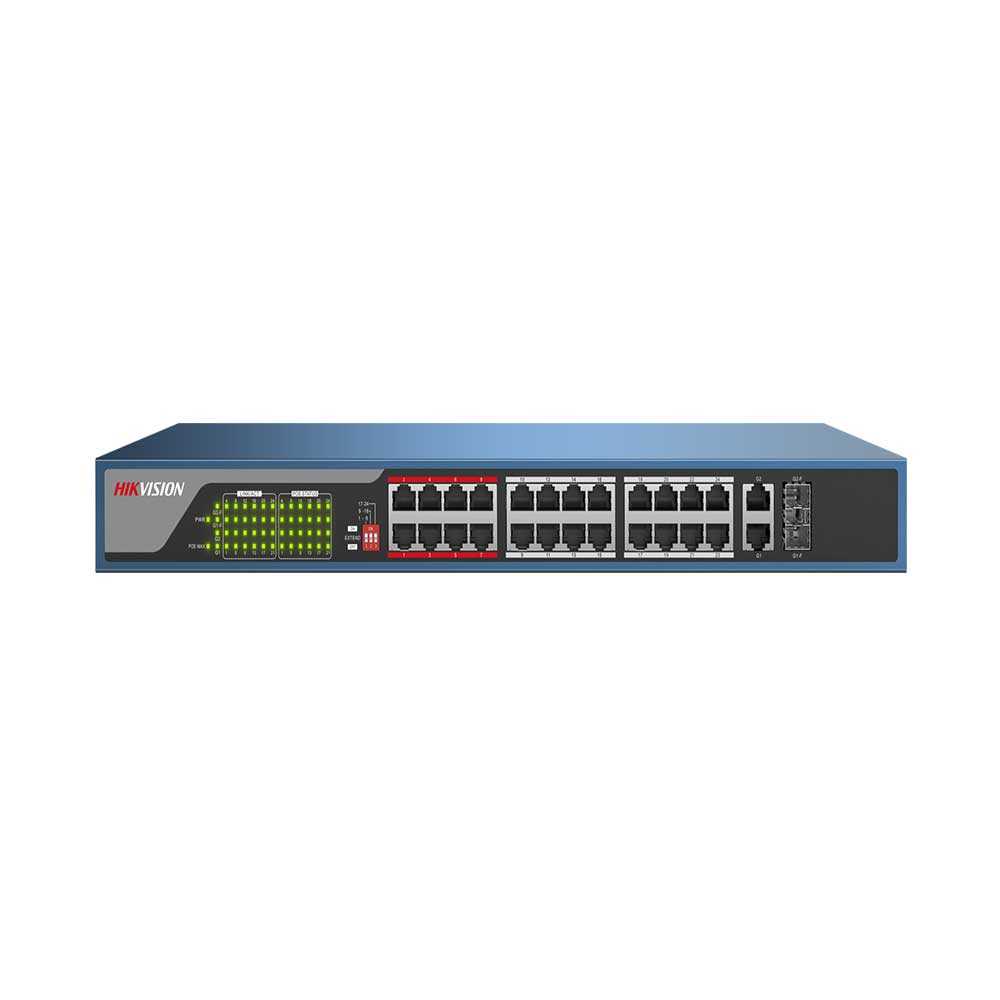 قیمت و خرید سوییچ 24 پورت غیر مدیریتی تحت شبکه هایک ویژن مدل DS-3E0326P-E | نت ران