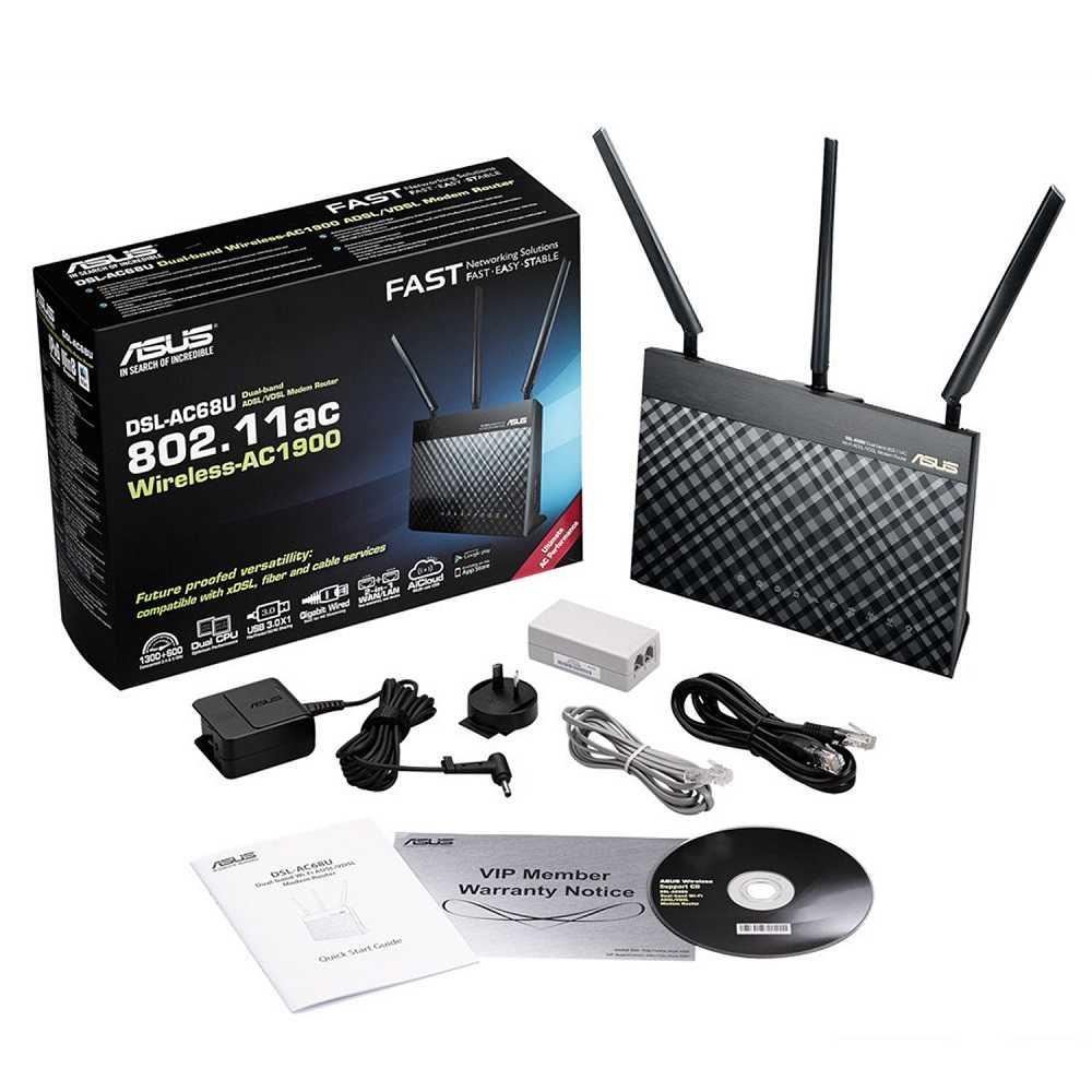 مودم روتر VDSL/ADSL وایرلس ایسوس DSL-AC68U-3