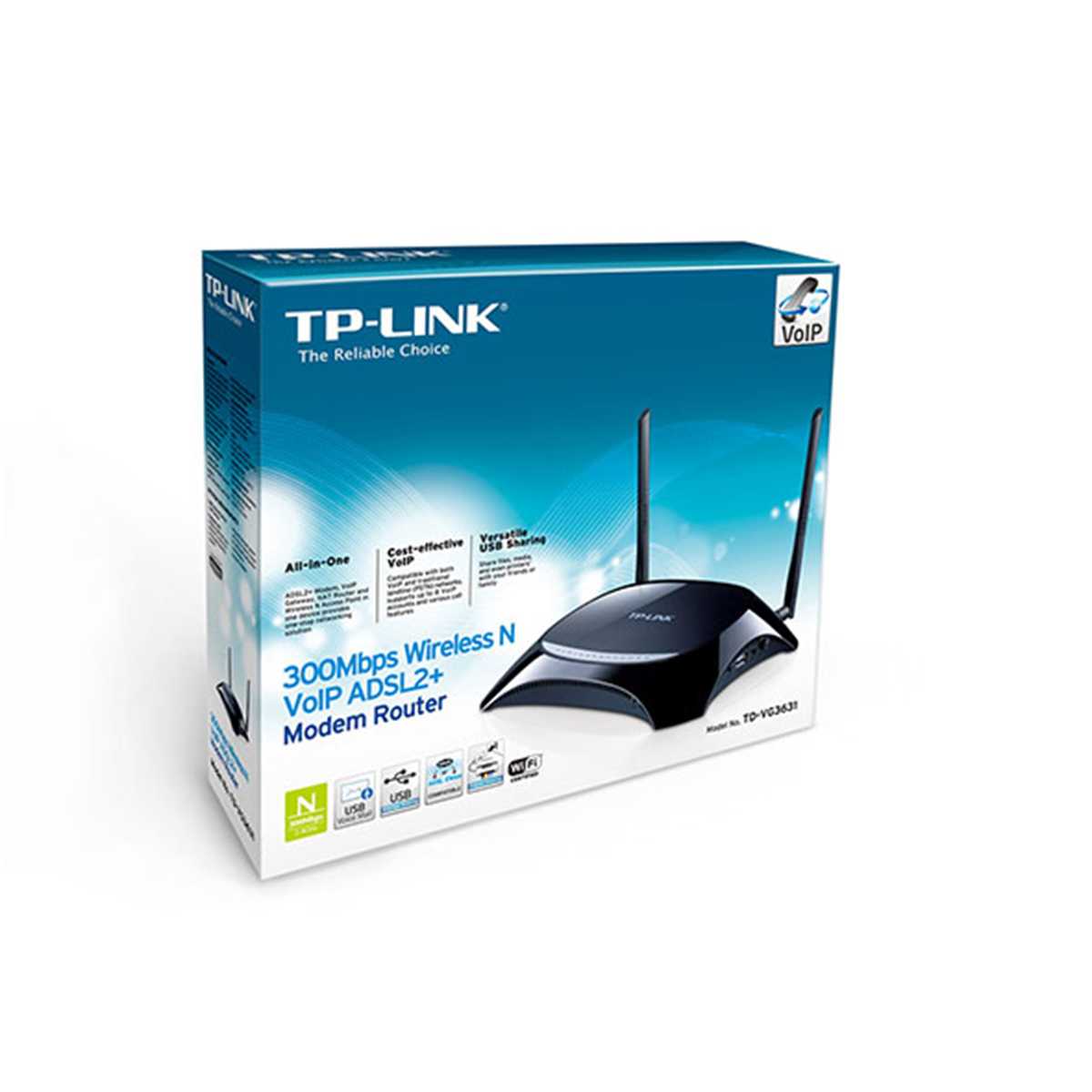 مودم روتر بی‌سیم +VoIP ADSL2 تی پی لینک مدل TD-VG3631-3