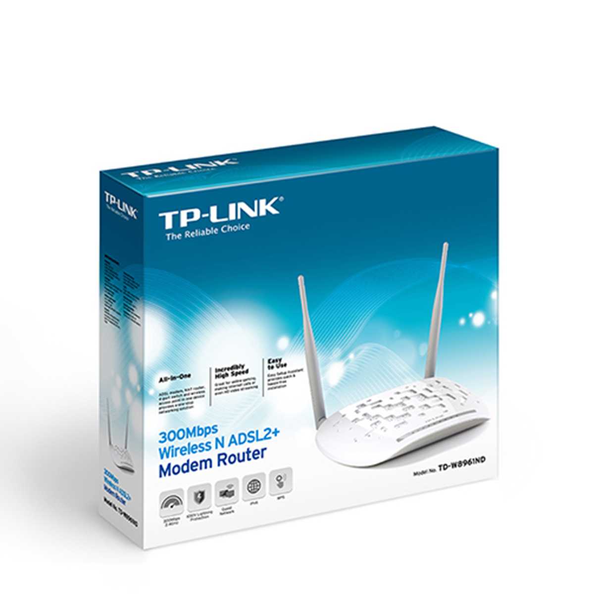 مودم روتر بی‌سیم +ADSL2 تی پی لینک مدل TD-W8961ND-4