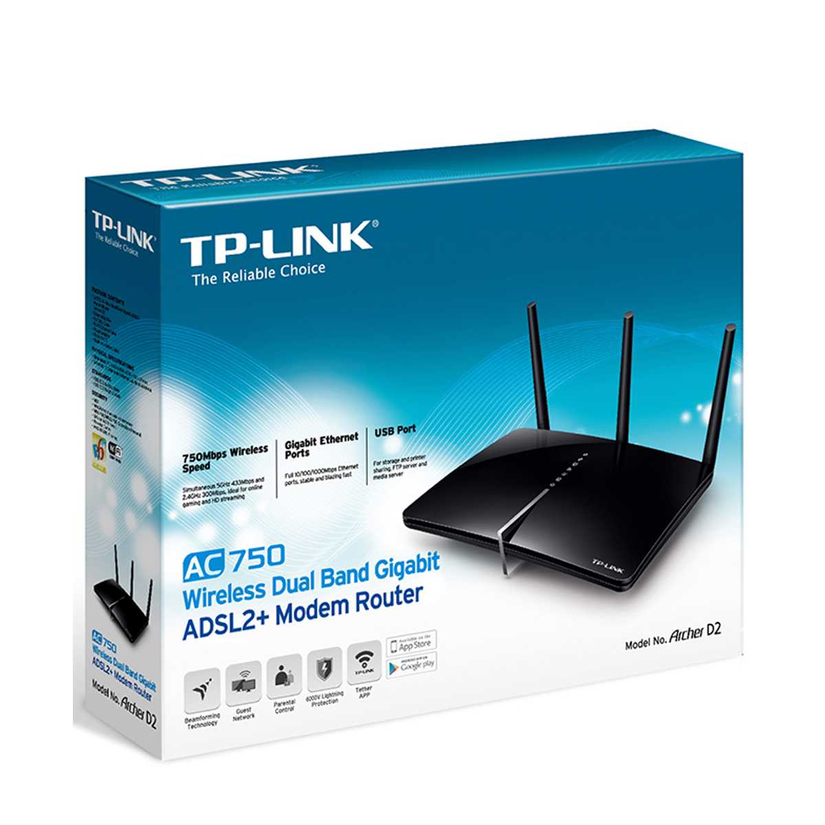 مودم روتر بی‌سیم +ADSL2 تی پی لینک مدل Archer D2-3