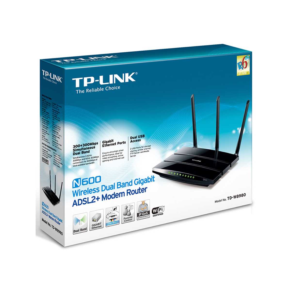 مودم روتر بی‌سیم +ADSL2 تی پی لینک TD-W8980-5