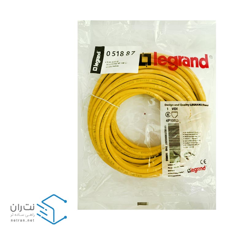 خرید پچ کورد لگراند (کابل لن) Cat6 SFTP روکش PVC زرد 15 متری