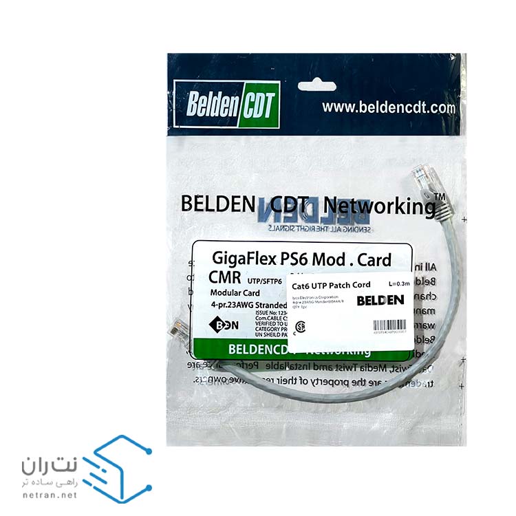 پچ کورد بلدن (کابل لن) Cat6 UTP با متراژ 30 سانتی متری (در 8 رنگ)-4