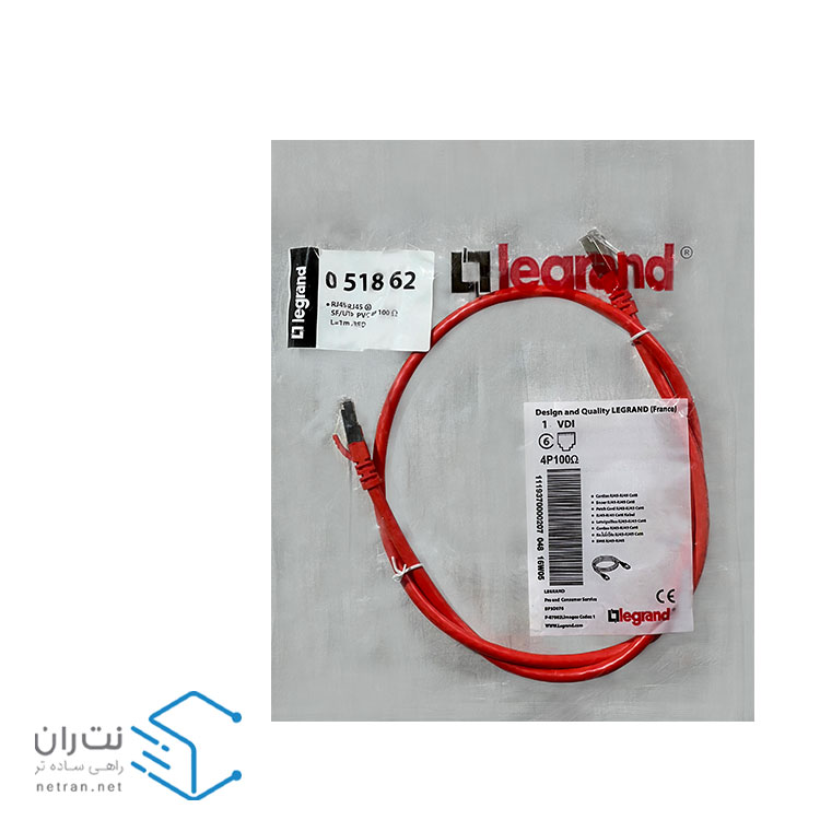 پچ کورد لگراند (کابل لن) Cat6 SFTP روکش PVC قرمز 1 متری-3
