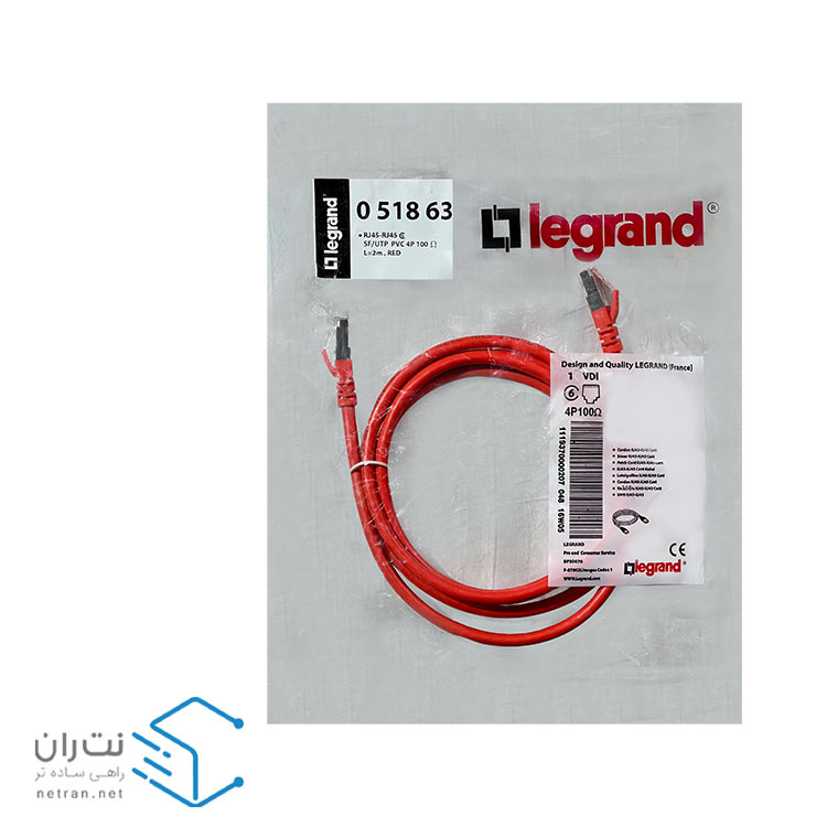 پچ کورد لگراند (کابل لن) Cat6 SFTP روکش PVC قرمز 2 متری-2