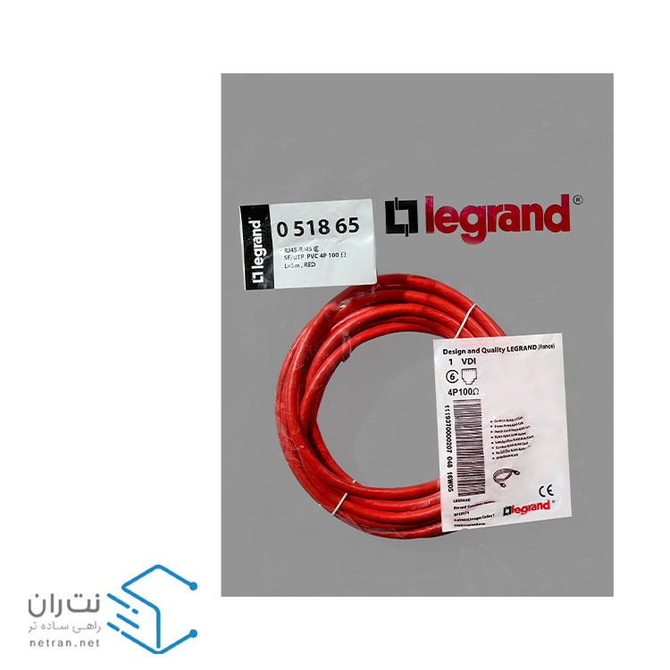 پچ کورد لگراند (کابل لن) Cat6 SFTP روکش PVC قرمز 5 متری-3