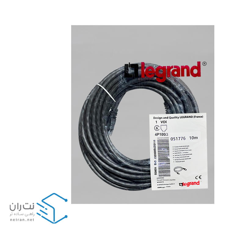 پچ کورد لگراند (کابل لن) Cat6 UTP روکش PVC مشکی 10 متری-2
