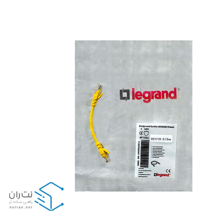 پچ کورد لگراند (کابل لن) Cat6 UTP روکش PVC زرد 15 سانتی متری-3
