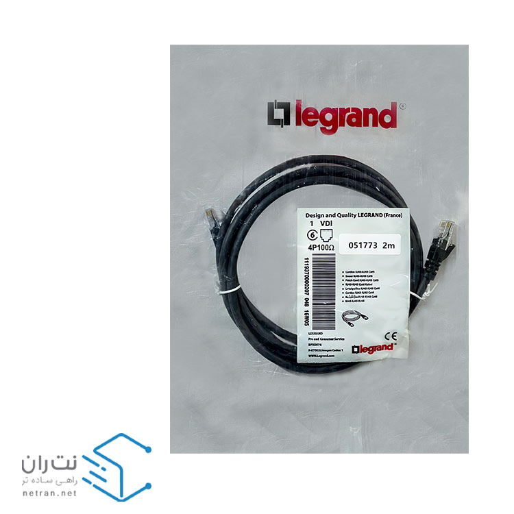 پچ کورد لگراند (کابل لن) Cat6 UTP روکش PVC مشکی 2 متری-2