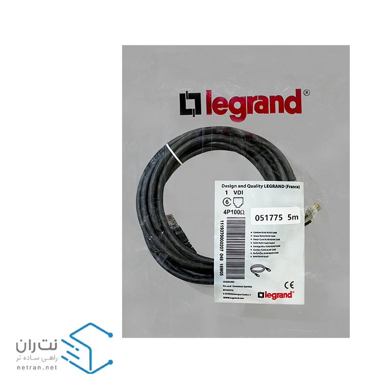 پچ کورد لگراند (کابل لن) Cat6 UTP روکش PVC مشکی 5 متری-2