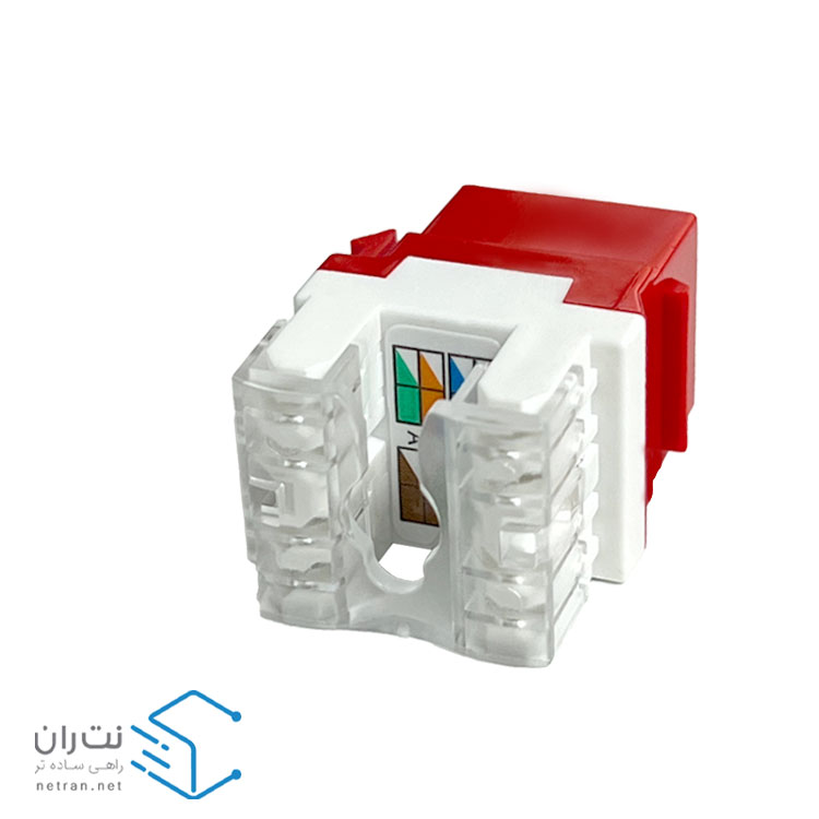 کیستون شبکه Cat6 UTP قرمز ۱۸۰ درجه ونتولینک-2