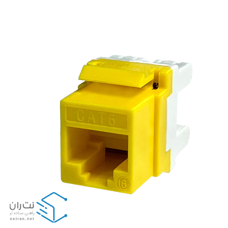 کیستون شبکه Cat6 UTP زرد ۱۸۰ درجه ونتولینک-1