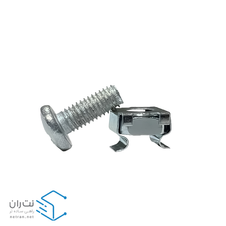 پیچ و مهره رک گژنات کروم و واشر بسته 100 عددی ونتولینک-4