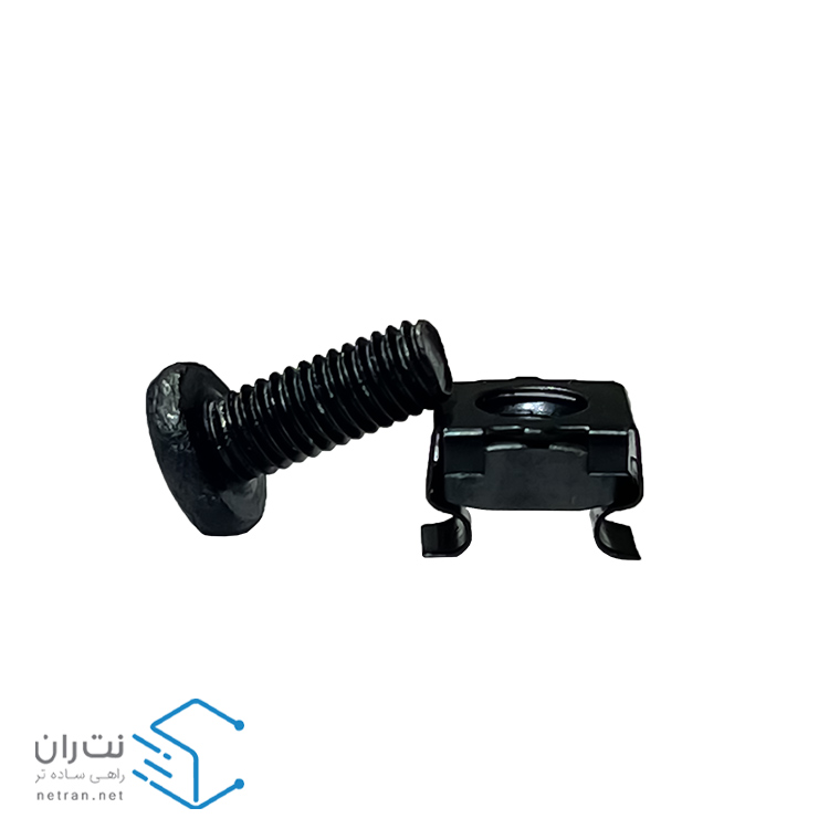 پیچ و مهره رک گژنات مشکی و واشر بسته 50 عددی ونتولینک-3