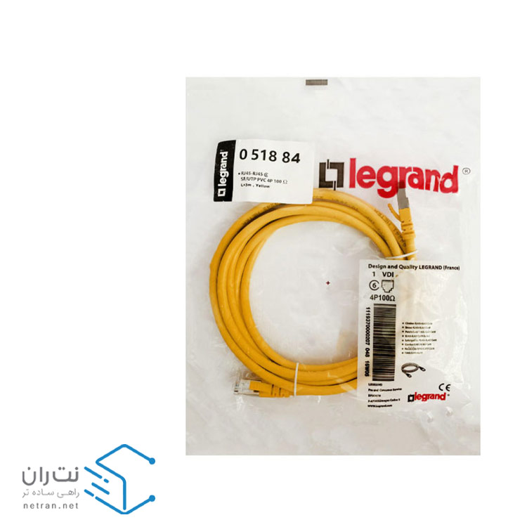 پچ کورد لگراند (کابل لن) Cat6 SFTP روکش PVC زرد 3 متری-2