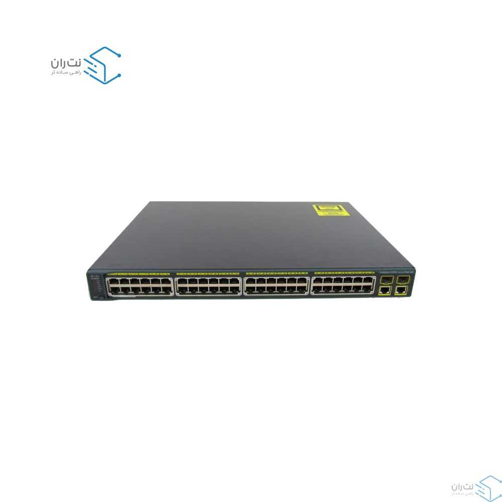 قیمت و خرید سوییچ شبکه 48 پورت PoE با 2 پورت SFP سیسکو مدل WS-C2960-48PST-L | نت ران