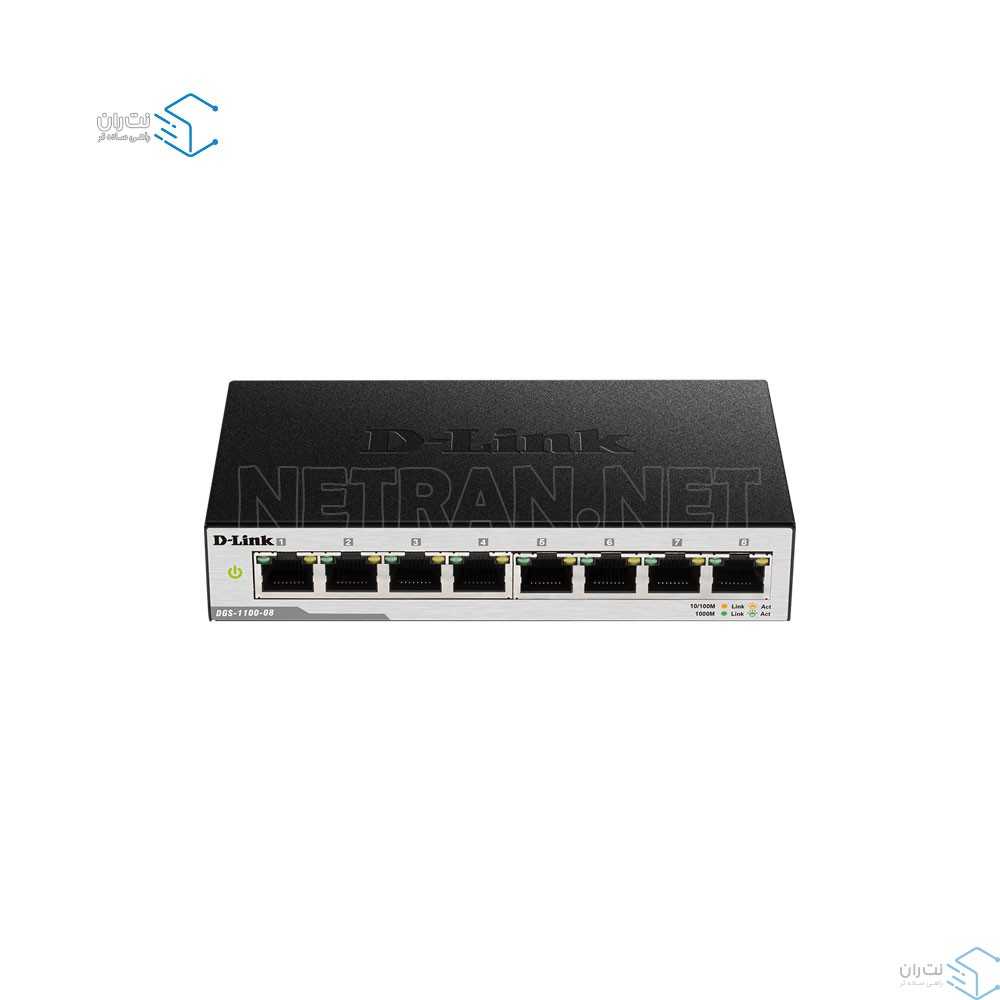 قیمت و خرید سوییچ شبکه 8 پورت هوشمند دی لینک مدل DGS-1100-08 | نت ران