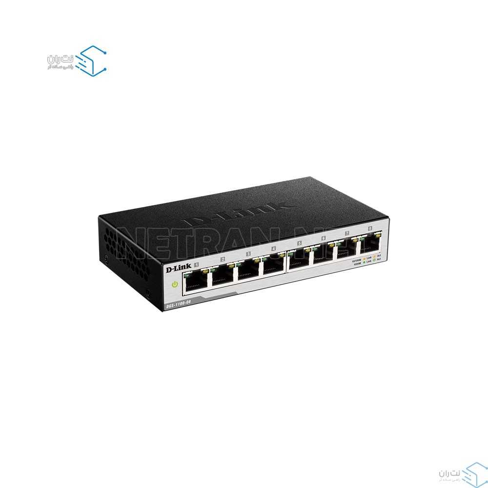سوئیچ شبکه 8 پورت هوشمند دی لینک مدل DGS-1100-08-2