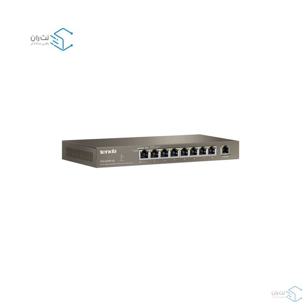 سوئیچ شبکه 9 پورت PoE تندا مدل TEG1009P-2