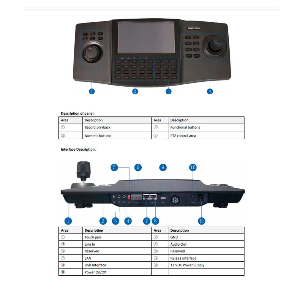 کیبورد کنترلر تاچ اسکرین هایک ویژن DS-1100KI-2